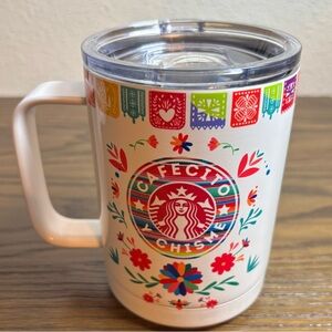 Cafecito Y Chisme Mug with Colorful Floral Design